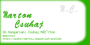 marton csuhaj business card